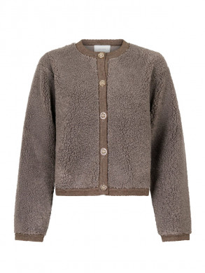 Limo fluffy knit cardigan iron XS
