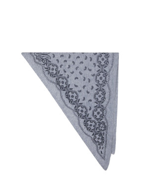 Lolana paisley knit scarf grey mel 