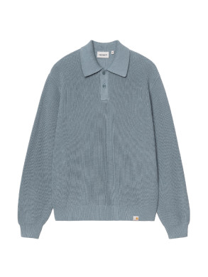 LS miles polo knit shady blue 