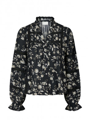 Lyla night flower blouse black 