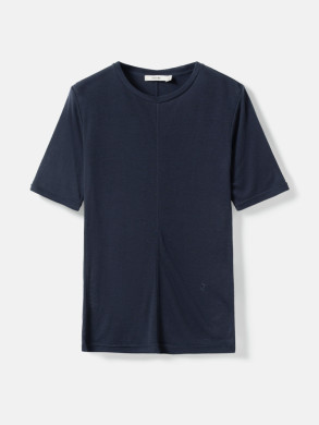 Lyocell wool short sleeve top indigo noir 