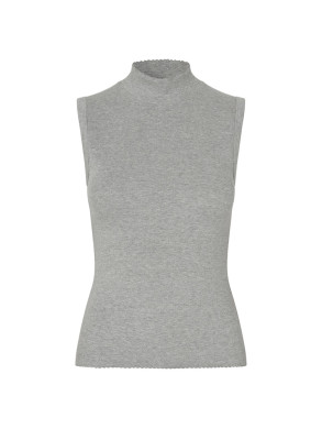 Magen sl crochet-m evelyn top grey mel 