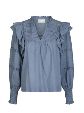 Mauri s voile blouse smoke blue 