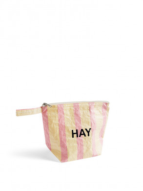 Candy stripe wash bag M red yellow 