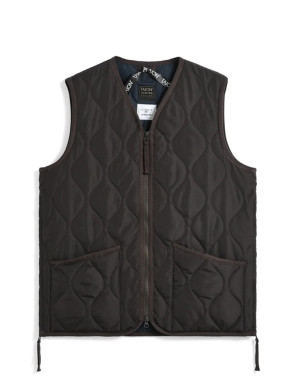 Military zip v neck vest d choco 