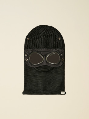 Merino wool goggle balaclava black 