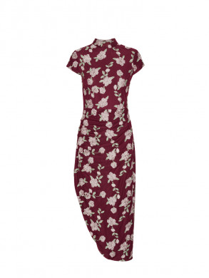 Mesh asymmetric dress zinfandel 