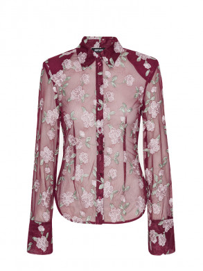 Mesh fitted shirt zinfandel 