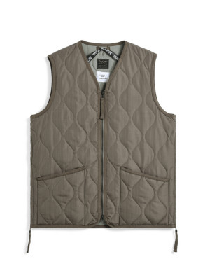 Military zip v neck vest mocha 