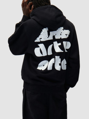 Multi arte print hoodie black 