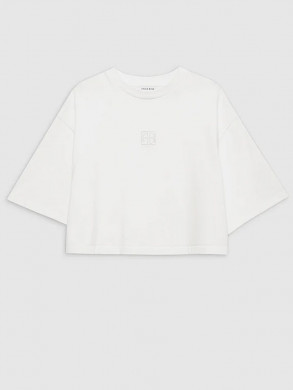 Myers cropped tee framed ivory S