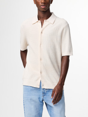Nolan polo cardigan ecru 
