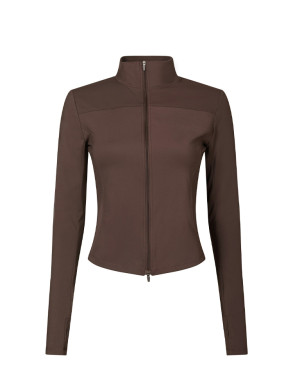 Nolana zip blouse chocolate brown 