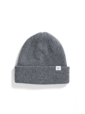 Merino lambswool beanie grey mel OS