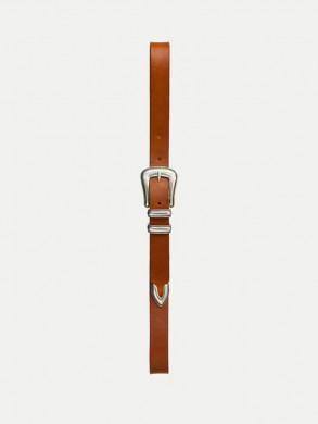 Western silver belt toffee brown 