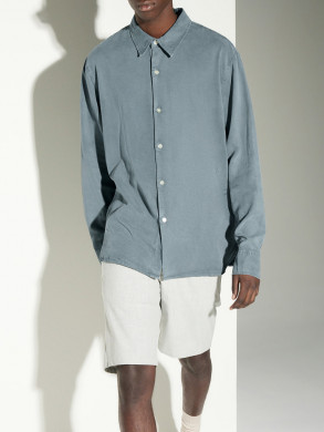 Ossian garment dyed tencel shirt english blu M