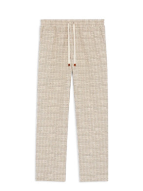 Pantalon elastique tweed dk sand 