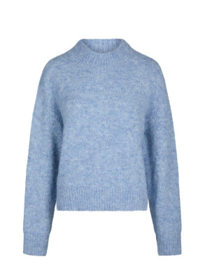 Paulina fluffy knit blouse dusty blue 