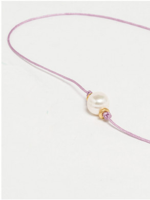 Big pearl necklace lavender OS