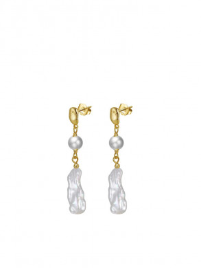 Pearl drop earrings sally gold 