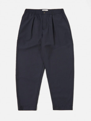 Pleated track pant navy 