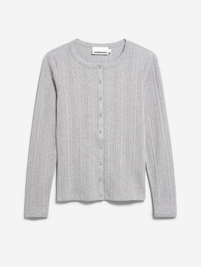 Pointelle cardigan silver mel 