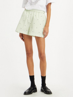 Poplin shorts gleam green comb 