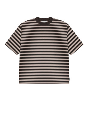 Striped oversize tee espresso taupe 
