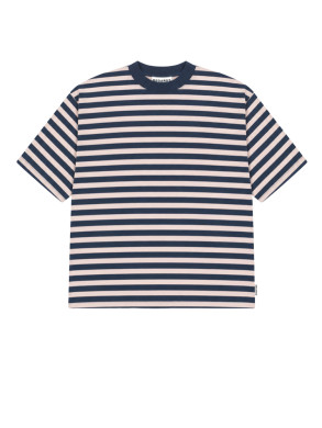 Striped oversize tee navy rose 
