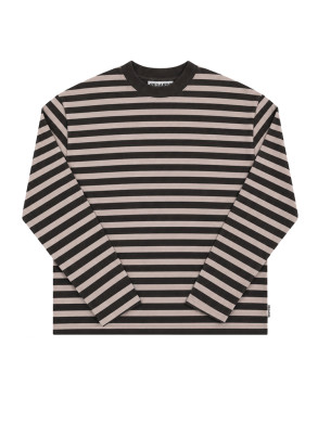 Striped oversize longsleeve espresso taupe 