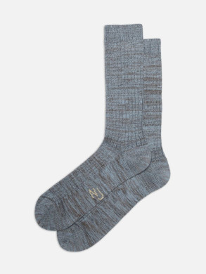 Rasmusson mens rib socks blue mel 