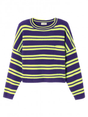 Rax 18g pullover violet/jaune 