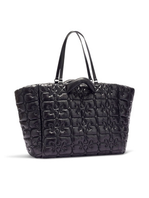 Re-tech quilted tote black 