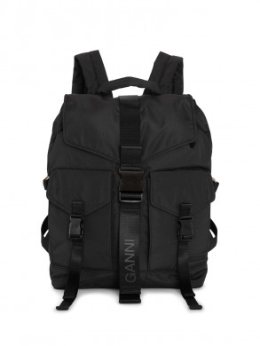 Recycled tech backpack black 