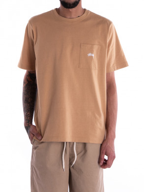Stock logo pocket t-shirt tan 