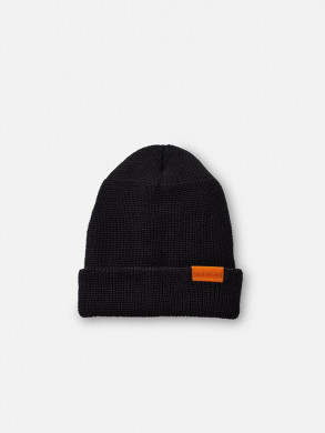 Merino wool knit hat black 