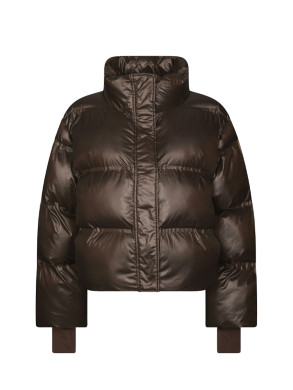 Rhea shiny puffer jacket chocolate brown 