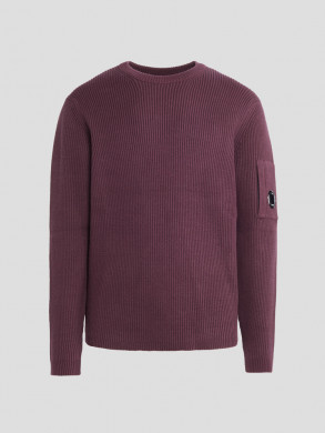 Full rib knit crew neck potent purple 