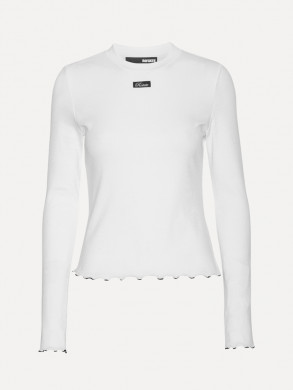 Rib longsleeve top bright wht 