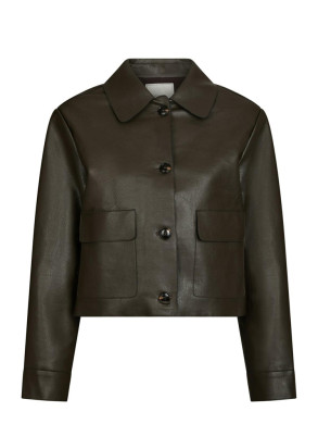 Romana faux pu jacket brown 