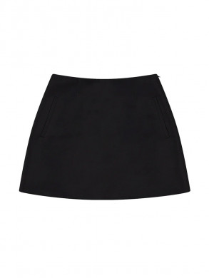 Satin mini skirt black 