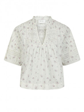 Siama dobby flower blouse off white 