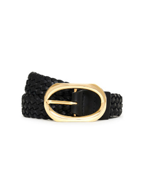 Signature link belt braided black 