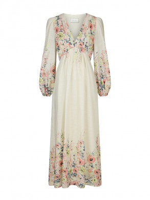 Silfi flower print dress creme L