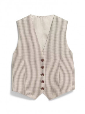 Sineriaa check waistcoat sand stone 