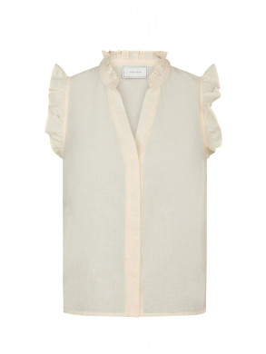 Siona linen top light yellow 