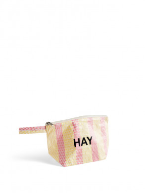 Candy stripe wash bag red yellow 