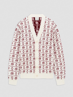 D mirror monogram knit cardigan off white 