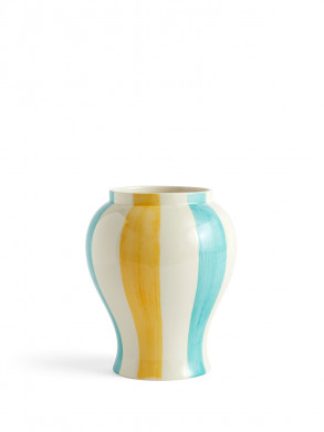 Sobremesa stripe vase L green yellow 