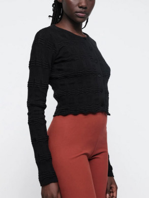 Soft knit textured cardigan black 